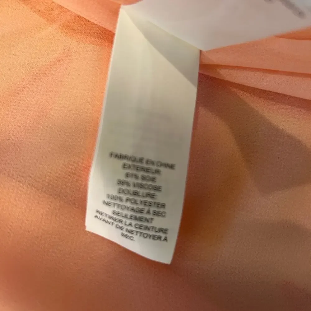 NWT $598 MSRP Falling Flower Jacquard Dress silk satin floral orange pink sz 0